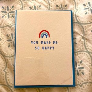 “You make me so happy” papyrus rainbow print blank card